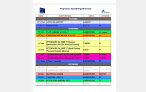 calendrier des compétitions // dernier semestre 2025