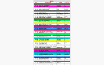 Calendrier des compétitions 56 // premier semestre 2026